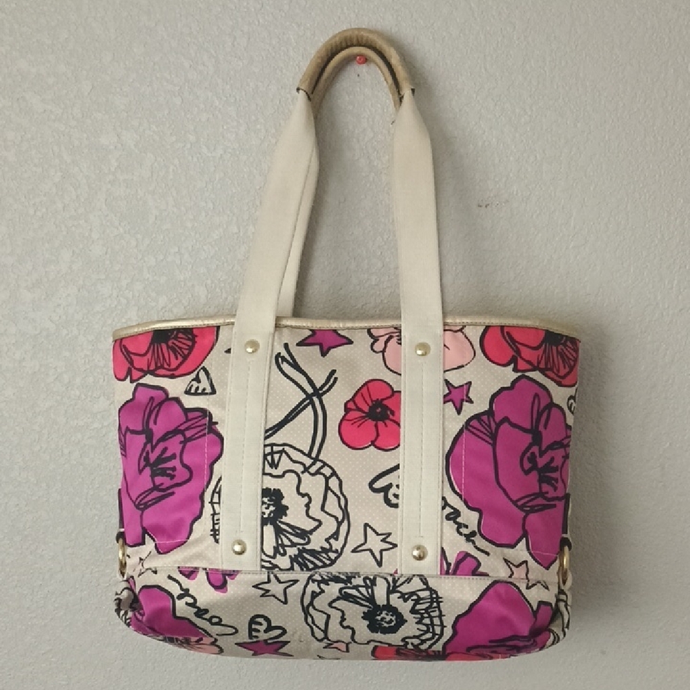 Coach Poppy Floral Tote Bag - Pink and Cream